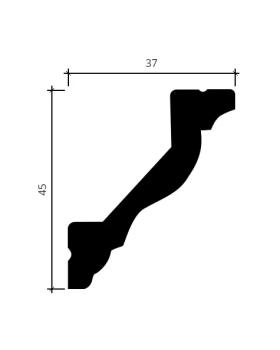 Карниз Европласт 1.50.299 гибкий Пенополиуретан 2000*45*39 мм-foto2