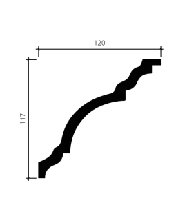 Карниз Европласт 1.50.148 гибкий Пенополиуретан 2000*117*120 мм-foto2
