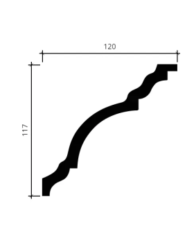 Карниз Европласт 1.50.148 гибкий Пенополиуретан 2000*117*120 мм-foto2