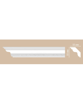 Потолочный плинтус с орнаментом Decomaster DT 138 гибкий (55*55*2400)