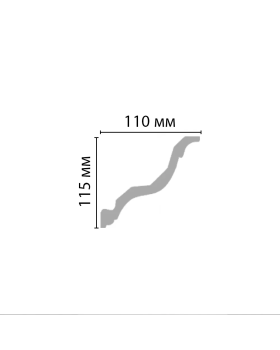Потолочный плинтус гладкий Decomaster DP 356A (115*110*2400)-foto2