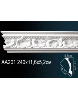 Карниз гибкий AA201F Перфект Полиуретан 2400*116*56 мм