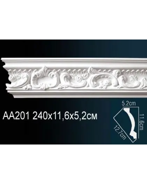 Карниз гибкий AA201F Перфект Полиуретан 2400*116*56 мм