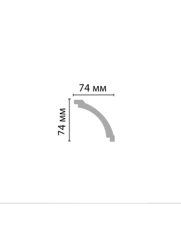 Потолочный плинтус гладкий Decomaster 96616 (74*74*2400)-foto2