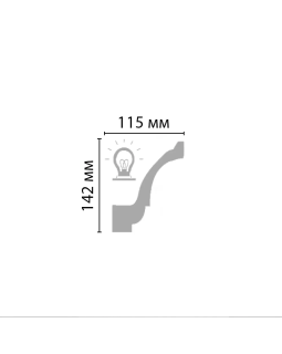Потолочный плинтус гладкий Decomaster DT 85606 (142*115*2400)-foto2
