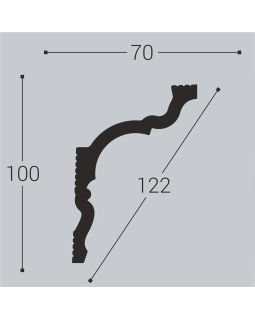 Карниз Bello Deco К10XPS Полимер 2000*100*70 мм-foto2