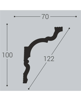 Карниз Bello Deco К10XPS Полимер 2000*100*70 мм-foto2