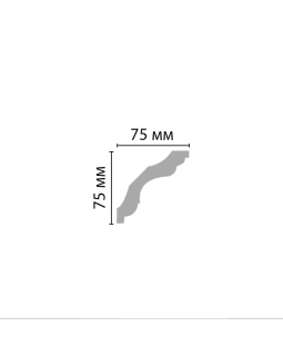 Потолочный плинтус гладкий Decomaster 96259 гибкий (75*75*2400)-foto2