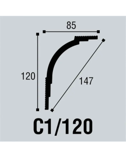 Карниз Bello Deco С1/120 XPS Полимер 2000*120*85 мм-foto2