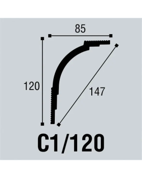 Карниз Bello Deco С1/120 XPS Полимер 2000*120*85 мм-foto2