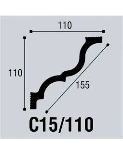 Карниз Bello Deco С15/110 XPS Полимер 2000*110*110 мм-foto2