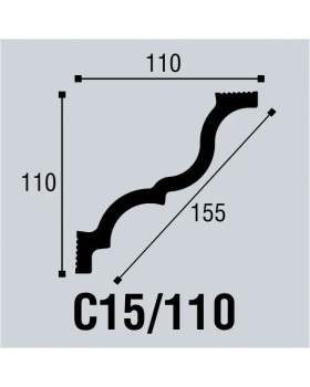 Карниз Bello Deco С15/110 XPS Полимер 2000*110*110 мм-foto2