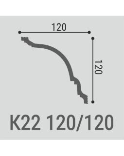 Карниз Bello Deco К22 XPS Полимер 2000*120*120 мм-foto2