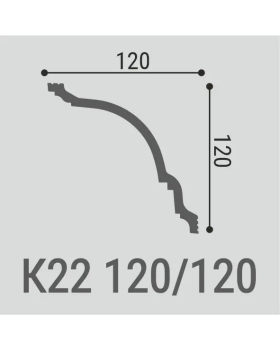 Карниз Bello Deco К22 XPS Полимер 2000*120*120 мм-foto2