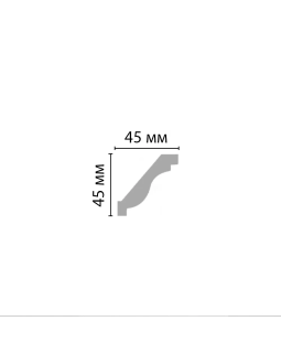 Потолочный плинтус гладкий Decomaster 96612 (45*45*2400)-foto2