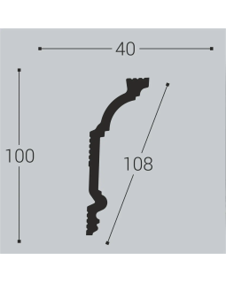 Карниз Bello Deco К3 XPS Полимер 2000*100*40 мм-foto2