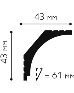 Карниз Mallers MC109 Композит 2000*43*43 мм-foto2