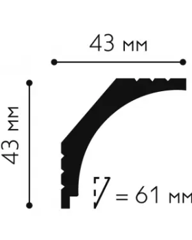 Карниз Mallers MC109 Композит 2000*43*43 мм-foto2