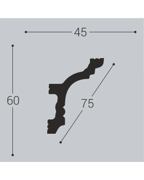 Карниз Bello Deco К9 XPS Полимер 2000*60*45 мм-foto2