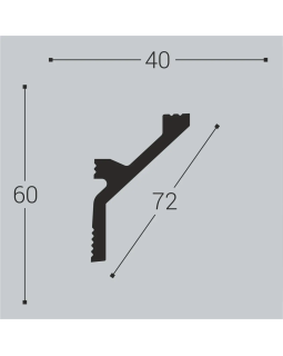 Карниз Bello Deco К12 XPS Полимер 2000*60*40 мм-foto2