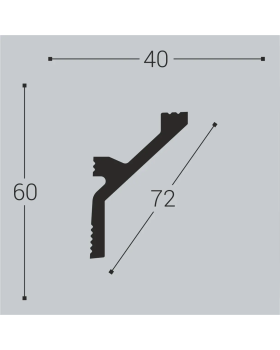 Карниз Bello Deco К12 XPS Полимер 2000*60*40 мм-foto2