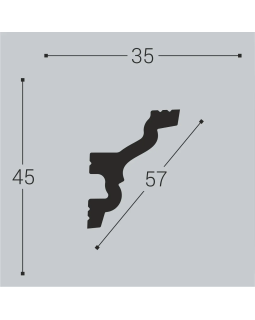 Карниз Bello Deco К7 XPS Полимер 2000*45*35 мм-foto2