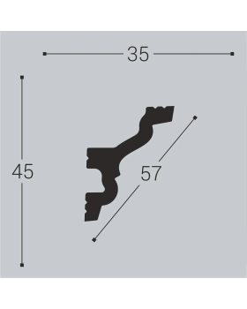 Карниз Bello Deco К7 XPS Полимер 2000*45*35 мм-foto2