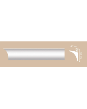 Плинтус потолочный Decomaster D209 Полистирол 2000*70*42 мм-foto2