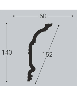 Карниз Bello Deco К2 XPS Полимер 2000*140*60 мм-foto2