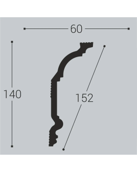 Карниз Bello Deco К2 XPS Полимер 2000*140*60 мм-foto2