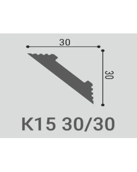 Карниз Bello Deco К15 XPS Полимер 2000*30*30 мм-foto2
