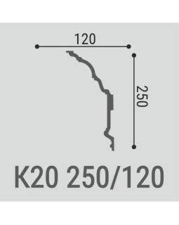 Карниз Bello Deco К20 XPS Полимер 2000*250*120 мм-foto2