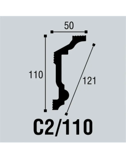 Карниз Bello Deco С2/110 XPS Полимер 2000*110*50 мм-foto2