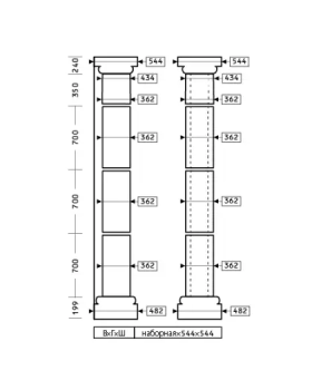 Колонна Европласт 4.30.103 Пенополиуретан 544*544 мм-foto2