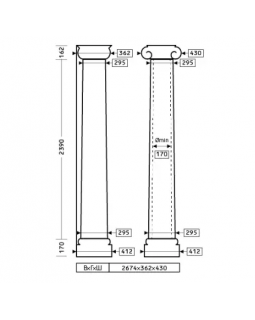 Колонна Европласт 4.30.201 Пенополиуретан 2672*429*411 мм-foto2