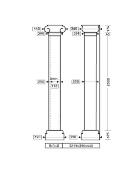 Колонна Европласт 1.30.209 Пенополиуретан 3166*438*391 мм-foto2