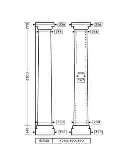 Колонна Европласт 1.30.105 Пенополиуретан 3262*391*391 мм-foto2