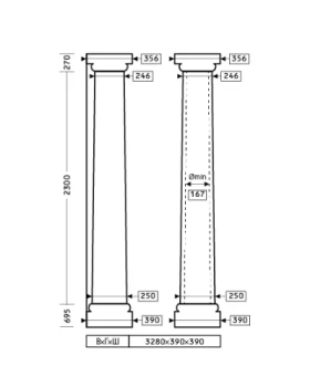 Колонна Европласт 1.30.105 Пенополиуретан 3262*391*391 мм-foto2