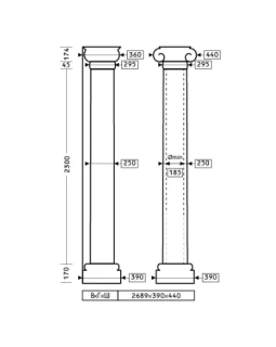 Колонна Европласт 1.30.210 Пенополиуретан 2640*438*377 мм-foto2