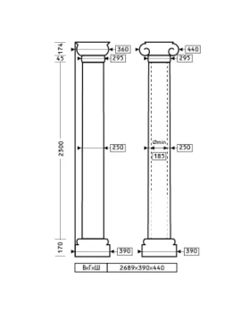 Колонна Европласт 1.30.210 Пенополиуретан 2640*438*377 мм-foto2