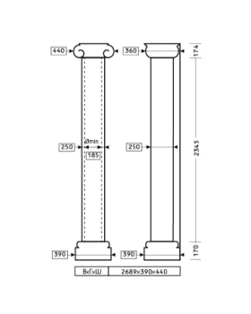 Колонна Европласт 1.30.212 Пенополиуретан 2645*438*377 мм-foto2