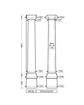 Колонна Европласт 1.30.201 Пенополиуретан 2692*312*312 мм-foto2