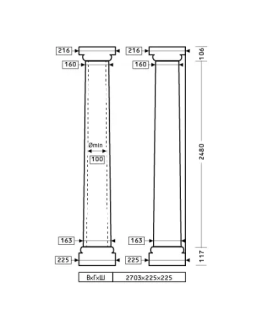 Колонна Европласт 1.30.102 Пенополиуретан 2693*224*224 мм-foto2