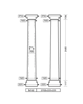 Колонна Европласт 1.30.102 Пенополиуретан 2693*224*224 мм-foto2