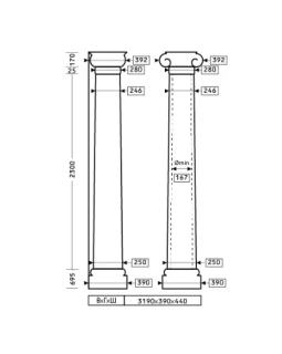 Колонна Европласт 1.30.213 Пенополиуретан 3148*392*392 мм-foto2