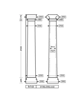 Колонна Европласт 1.30.213 Пенополиуретан 3148*392*392 мм-foto2