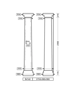 Колонна Европласт 1.30.106 Пенополиуретан 2736*377*377 мм-foto2