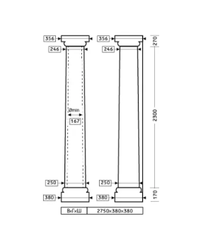 Колонна Европласт 1.30.106 Пенополиуретан 2736*377*377 мм-foto2