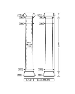 Колонна Европласт 1.30.214 Пенополиуретан 2622*392*392 мм-foto2