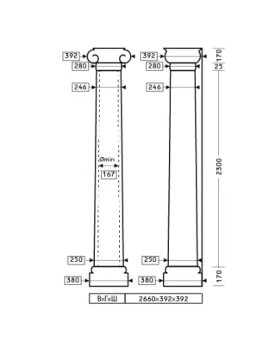 Колонна Европласт 1.30.214 Пенополиуретан 2622*392*392 мм-foto2